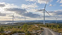 Vindkraftmiljö utan identifierbart projekt, person eller logotyp