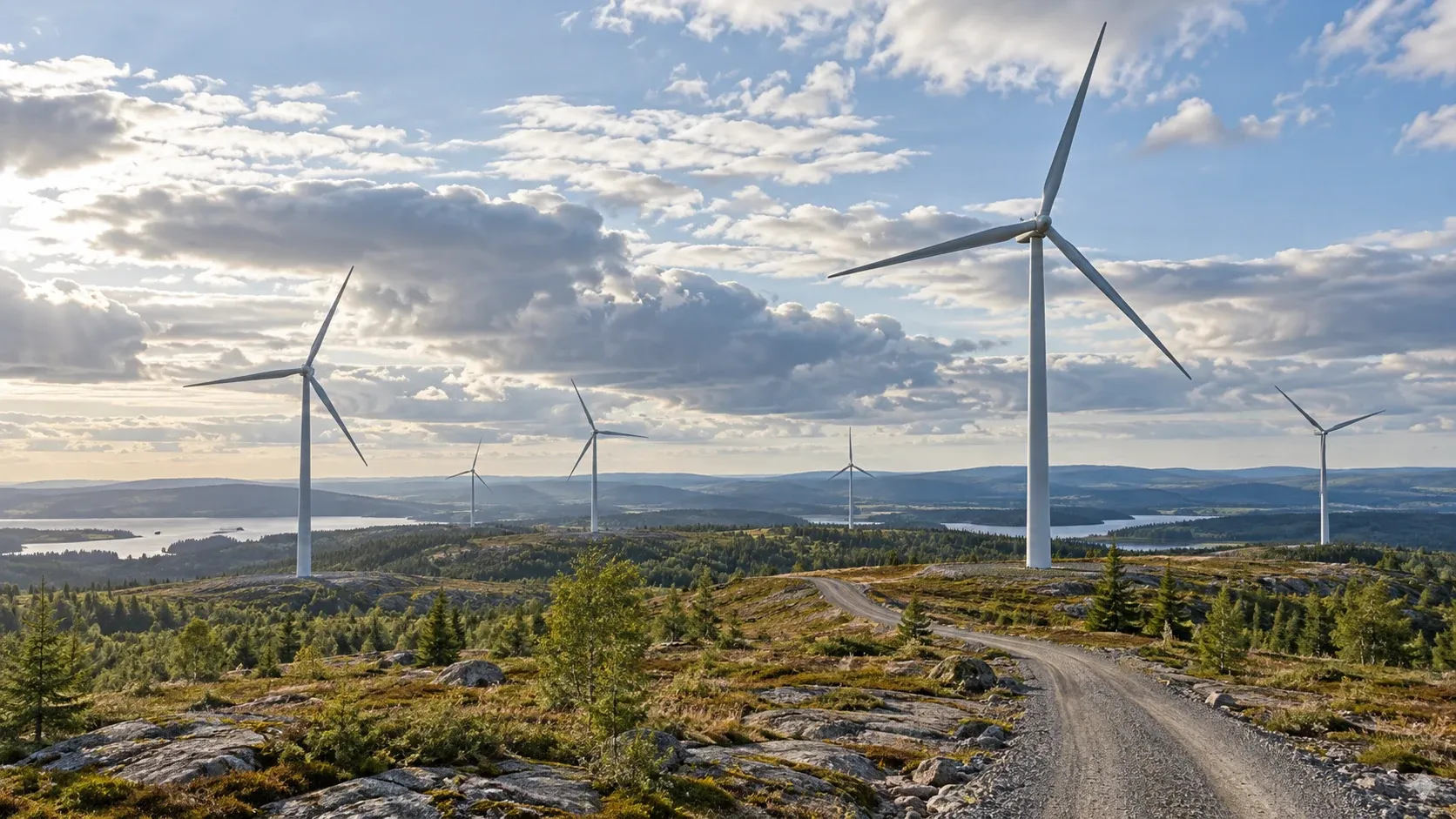 Vindkraftmiljö utan identifierbart projekt, person eller logotyp